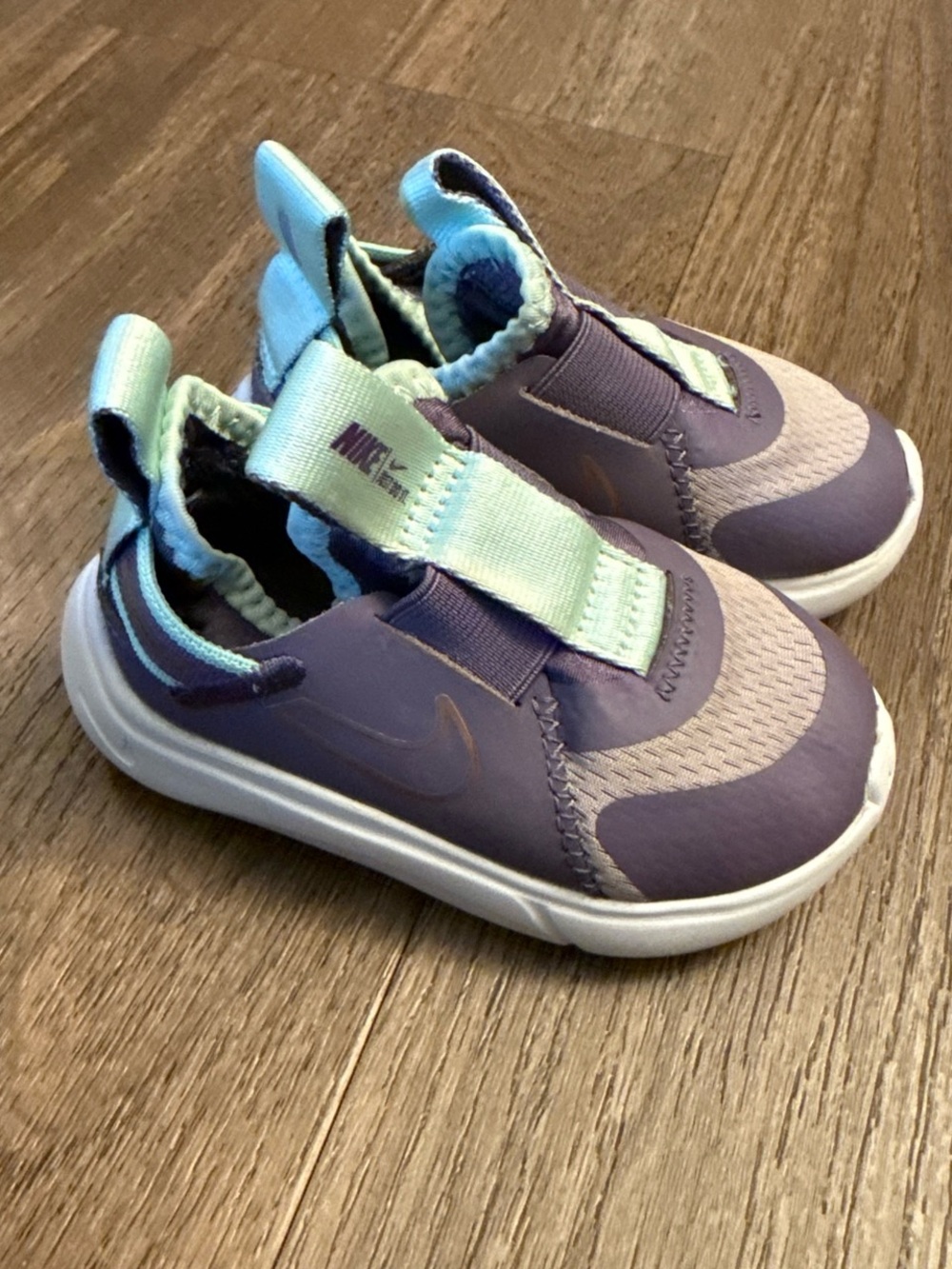Nike Kids Slip-On Athletic Shoes in Purple and Mint sold out 5c